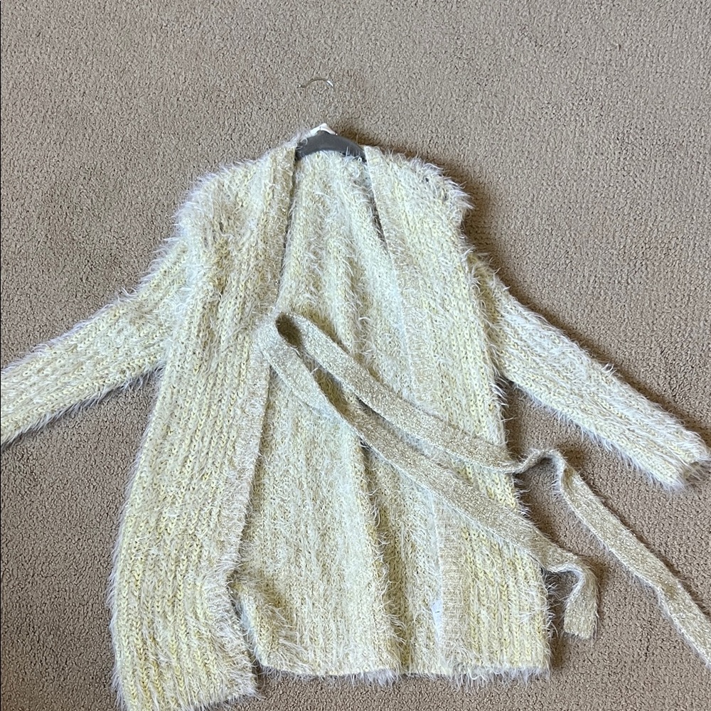 Elegant soft yellow Fuzzy Cardigan